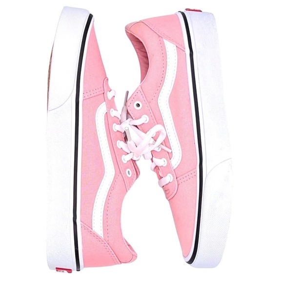Vans Ward Pink White Low Top Sneakers Girls Size 3 Youth NEW In Box - Picture 7 of 10